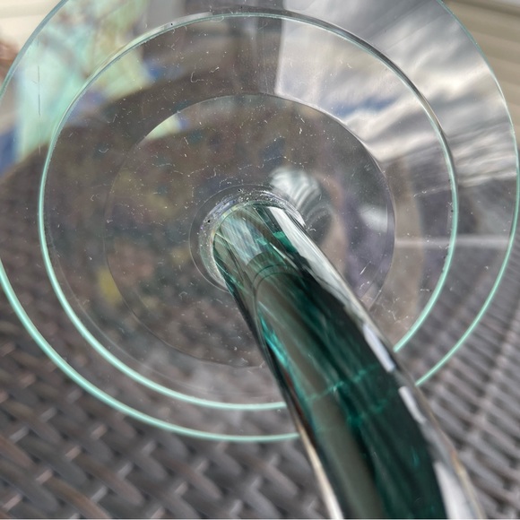 Handblown Glass Spiral Curved Candle Holder - Picture 8 of 16